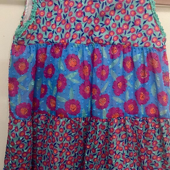 Kate Spade New York Girls Floral Swiss Dot Dress A Line Tiered Trapeze Size 8Y - Picture 5 of 9